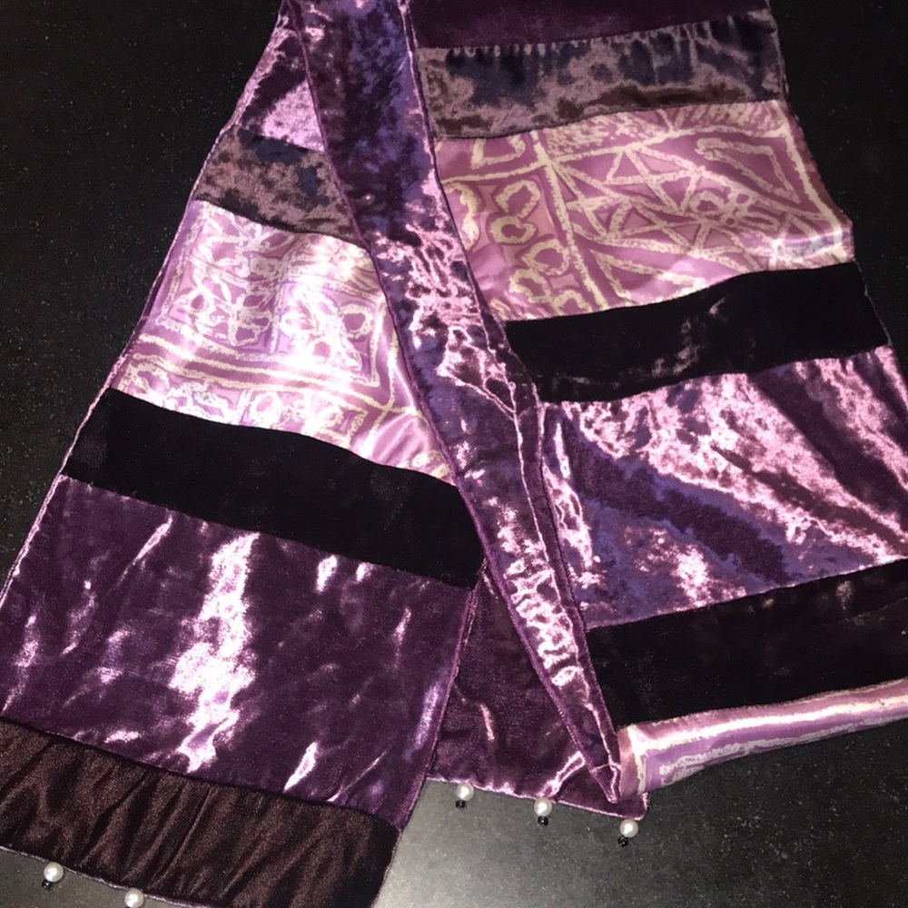 purple velvet scarf